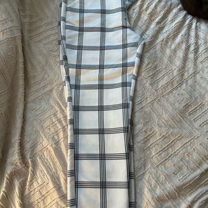 a new day Black and White Plaid Cropped Pants